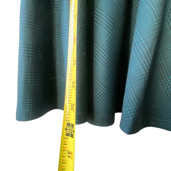 Modcloth State Of Grace Fit Flare Green Plaid Soft Swing Knee Length Dress SZ 1X - Picture 6 of 16